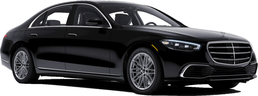 Black Mercedes-Benz S-Class used for black car service in Washington, DC